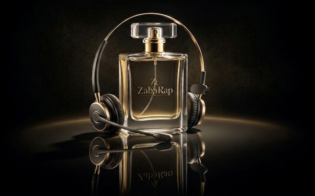 Mujer aplicándose perfume
